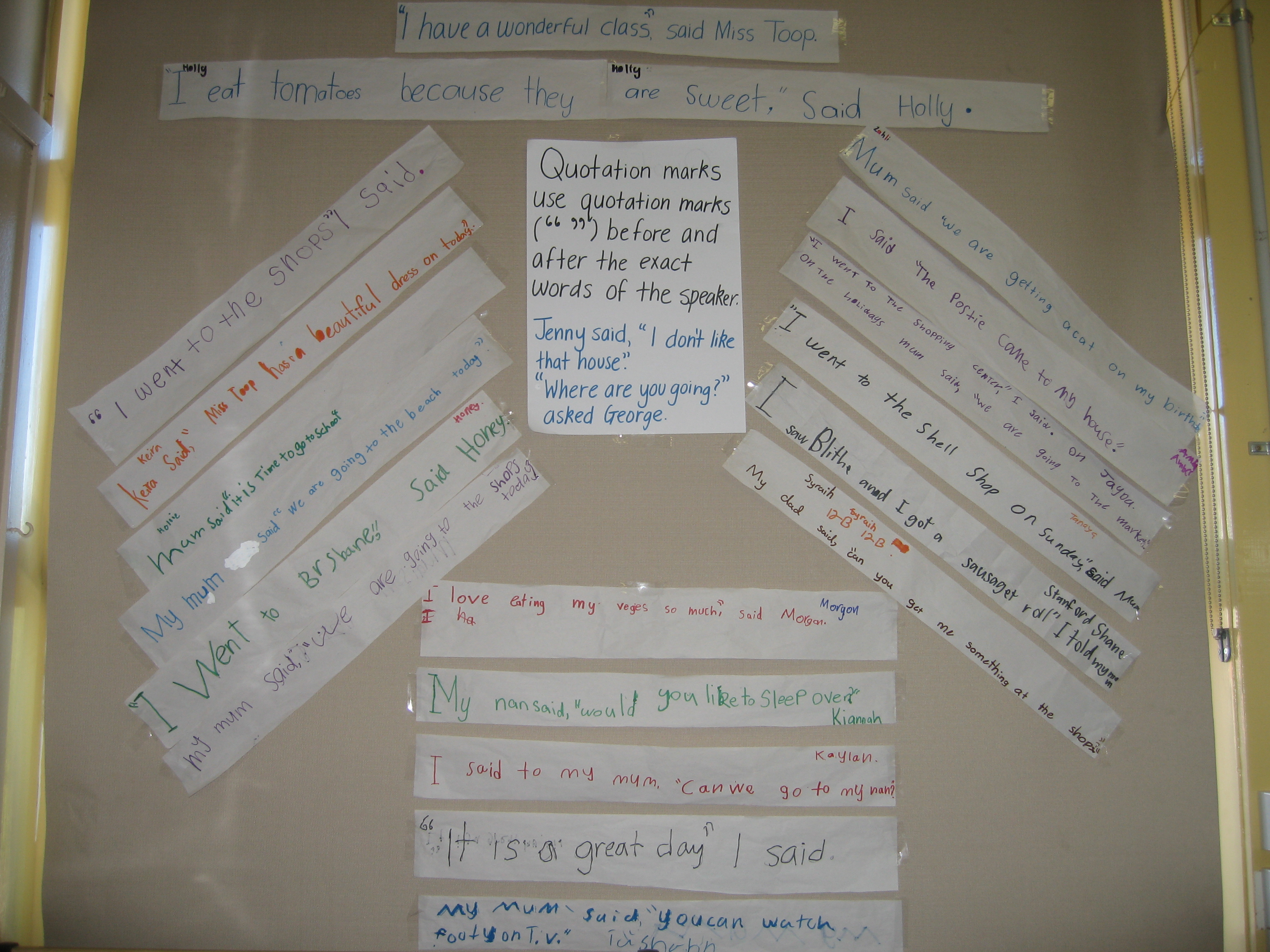 1/2 B quotation word wall.